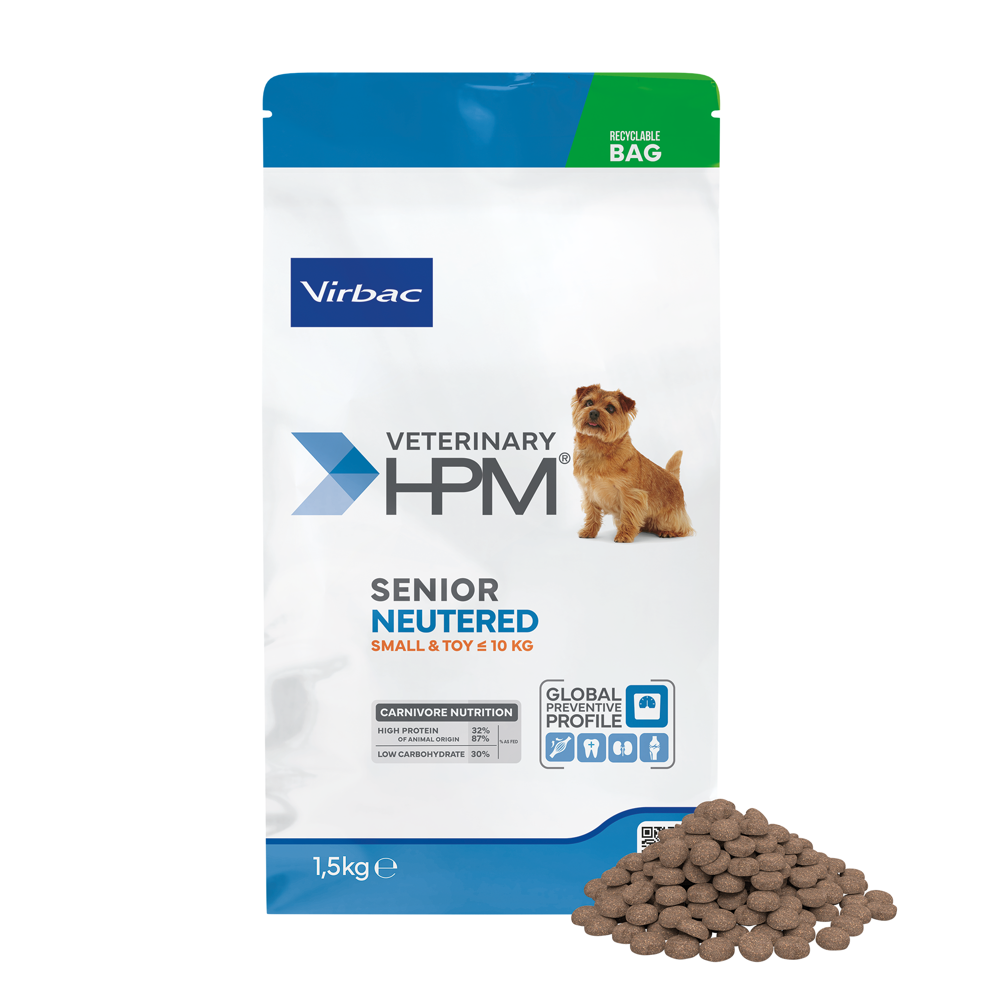 360336 Packshot HPM Senior Neutered S T Dog 1,5kg face 360336 Packshot HPM Senior Neutered S T Dog 1,5kg face
