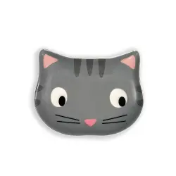 GLEE Πιάτο Φαγητού Kitty Κεραμικό Γκρι gb009 GLEE Πιάτο Φαγητού Kitty Κεραμικό Γκρι gb009